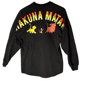Disney Lion King Spirit Jersey Unisex XS Black Cotton Hakuna Matata Fandom Shirt